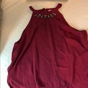 1State Marsala wine blouse tank